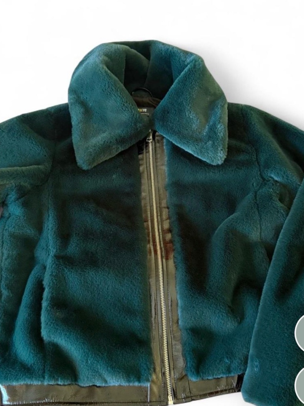 Maeve by Anthropologie Teal Teddy Bomber Jacket